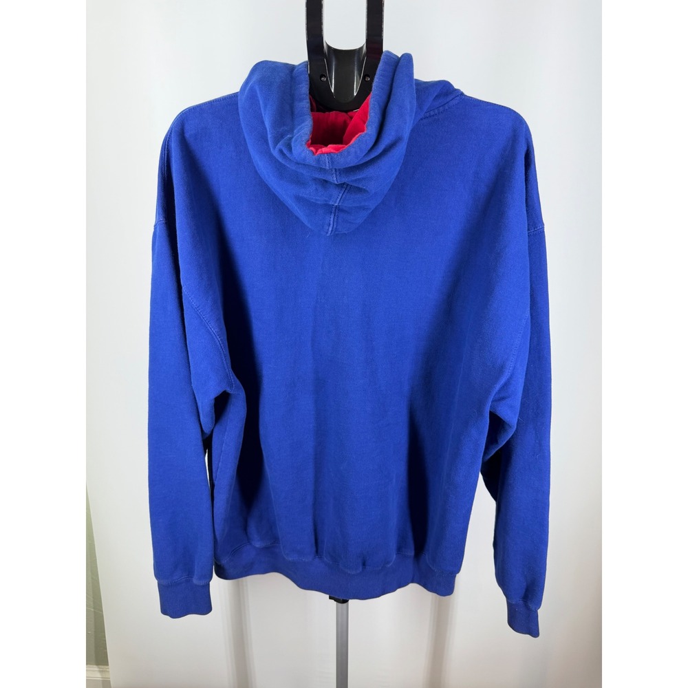 Kansas Jayhawks Hoodie Royal Blue Embroidered Mascot Pullover Sweatshirt Mens XL - Picture 3 of 5